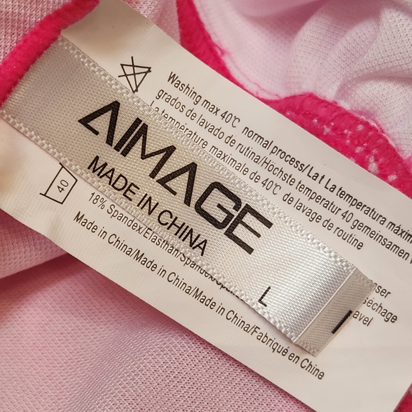 Neon pink swimsuit women's L one piece swimwear strappy beach pool summer new - Picture 9 of 9